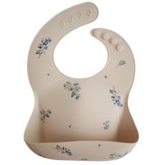 Mushie Silikon Önlük - Lilac Flowers