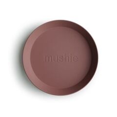 Mushie İkili Yuvarlak Yemek Tabağı - Woodchuck