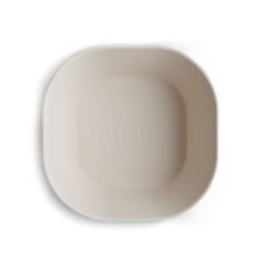 Mushie İkili Kare Yemek Kasesi - Ivory