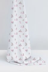 Bébé Lapin Rose Müslin Bebek Örtüsü 120x120 cm