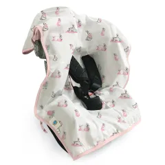 Müslin Puset&Oto Koltuk Örtüsü -Bebe Lapin Rose